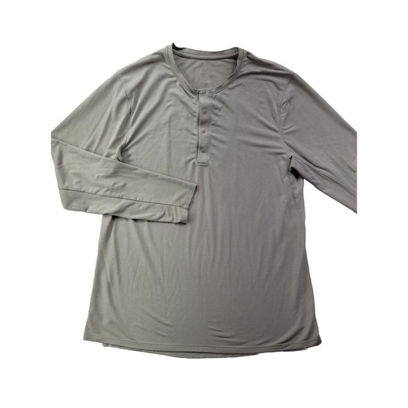 Lululemon Reinstate Long Sleeve Henley Taupe Quick Drying Wicking Men XL *Read - Picture 1 of 12